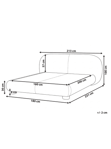 Beliani 2-tlg Doppelbett BAYEL in Weiß