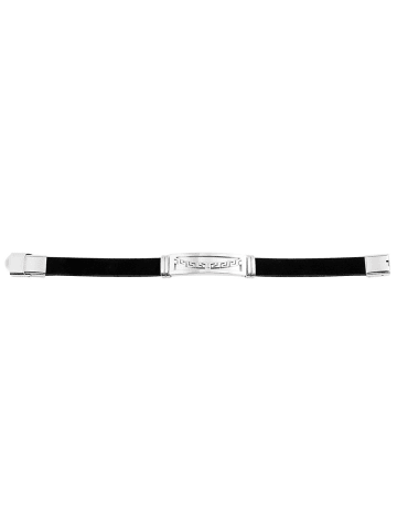 Adeliás Unisex Armband aus Silikon 21 cm in schwarz