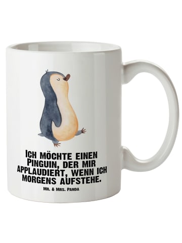 Mr. & Mrs. Panda JumboTasse Pinguin mHerzieren mit Spruch in Weiß