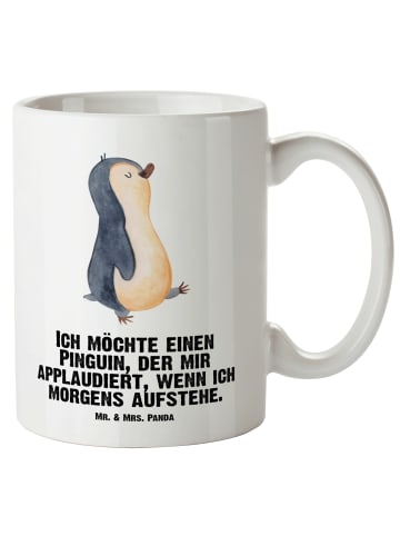 Mr. & Mrs. Panda XL Tasse Pinguin marschieren mit Spruch in Weiß