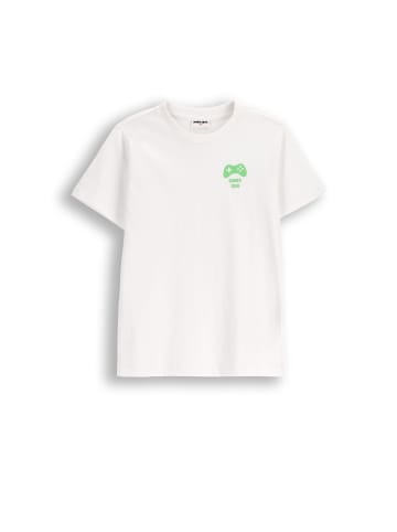 MOKIDA Baumwoll-T-Shirt mit kurzen Ärmeln in weiß