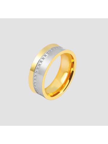 Adeliás Damen Ring aus Edelstahl in gold
