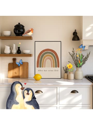 Mr. & Mrs. Panda Poster Regenbogen modern Design mit Spruch in Weiß