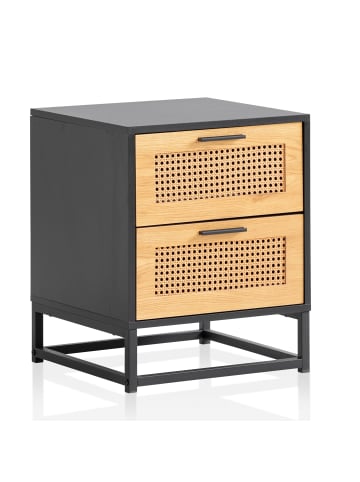 KADIMA DESIGN Nachtkonsole mit Wiener Geflecht 45x45x56 cm Nachttisch