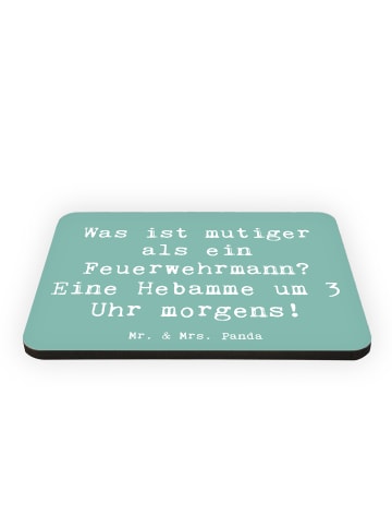 Mr. & Mrs. Panda Magnet Mutige Hebamme mit Spruch in Meeresbrise