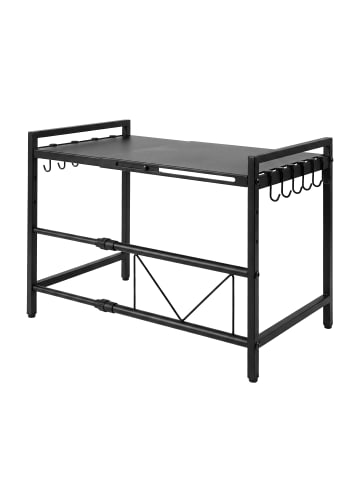 Mikrowellenregal in Schwarz – (B)32 x (H)43,5 x (T)40 cm
