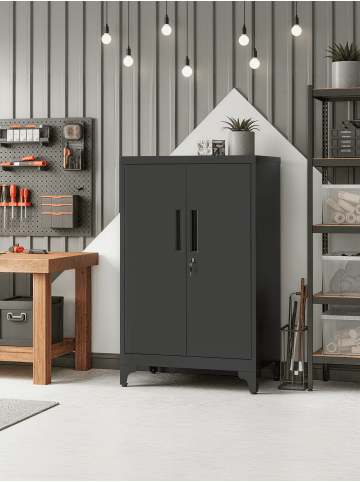 SONGMICS Aktenschrank Berend in Mattschwarz - (B)60.1 x (H)99 x (T)40.2 cm