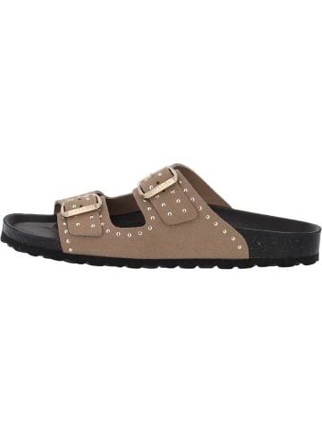 Palado Pantoletten Elaha Rivet Velours Premium Leather in Beige
