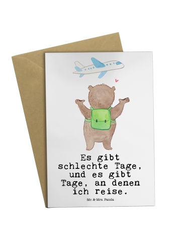 Mr. & Mrs. Panda Grußkarte Bär Reisen mit Spruch in Weiß