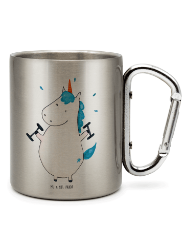 Mr. & Mrs. Panda Trinkbecher Einhorn Fitness ohne Spruch in Silber