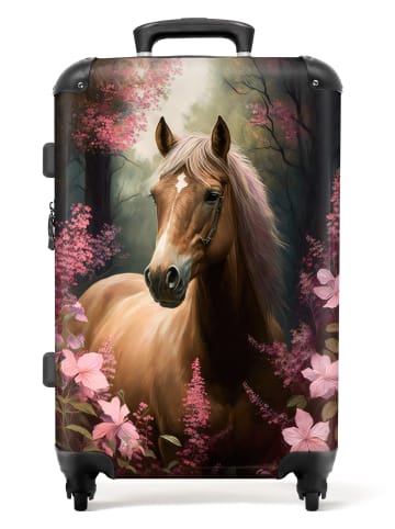 MuchoWow Suitcase, Koffer, Reisekoffer Pferd Blumen