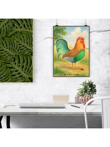 Mr. & Mrs. Panda Bild Hahn Korn Design ohne Spruch in Weiß