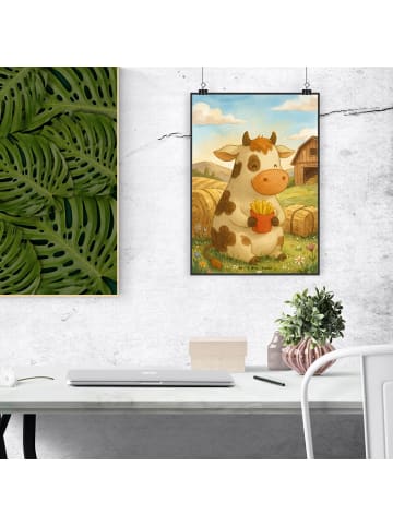 Mr. & Mrs. Panda Poster Kuh Pommes Design ohne Spruch in Weiß