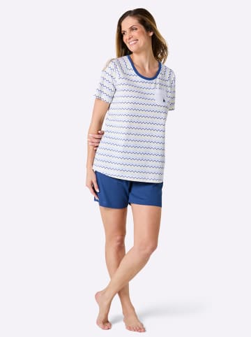 WITT WEIDEN Shorty in weiß-royalblau-bedruckt