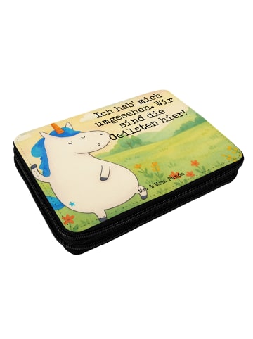 Mr. & Mrs. Panda Federmappe Einhorn Mann Design mit Spruch in Weiß