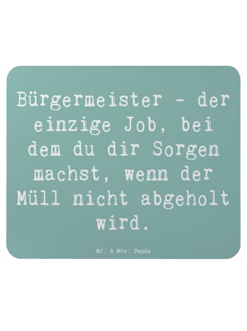 Mr. & Mrs. Panda Mousepad Spruch Bürgermeister Job mit Spruch in Meeresbrise