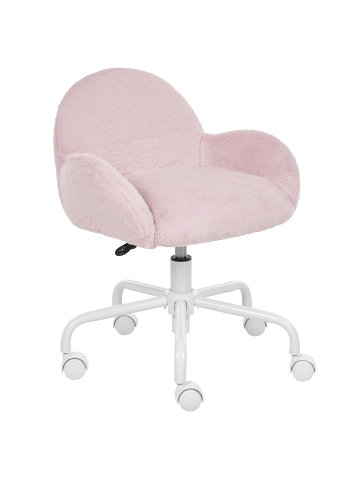 Beliani Bürostuhl JUBBI in Rosa/Weiß - (W) 60 x (H) 65 x (L) 60 cm