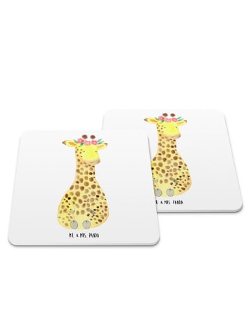 Mr. & Mrs. Panda Design Untersetzer Giraffe Blumenkranz ohne Spruch in Weiß