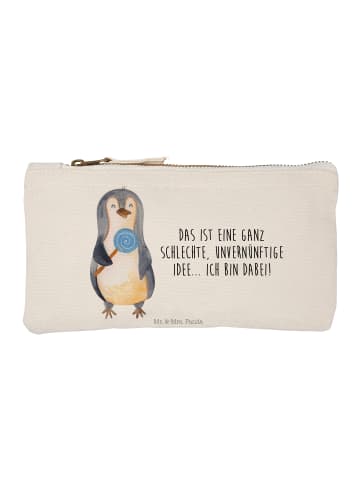 Mr. & Mrs. Panda Schminktasche Pinguin Lolli mit Spruch in Weiß