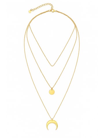 ANELY Halskette mit Halbmondanhänger im Layer-Look in Gold