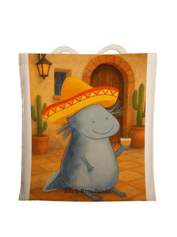 Mr. & Mrs. Panda Tasche Axolotl Tequila Design ohne Spruch in Weiß