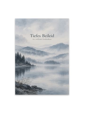 Trauerkarte Landschaft atmosphärisch Design mit... in Weiß