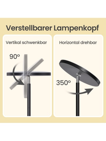 VASAGLE Standleuchte Lusia in Schwarz - (B)25 x (H)176 x (T)25 cm