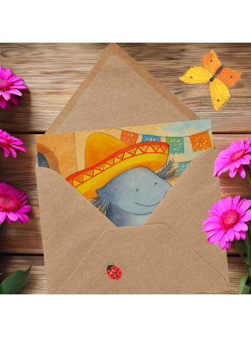 Mr. & Mrs. Panda doppelkarte Axolotl Tequila Design ohne Spruch in Weiß