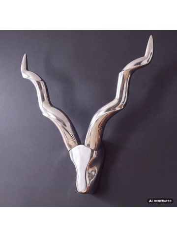 FineBuy Geweih in Silber / Aluminium / 80x10x110