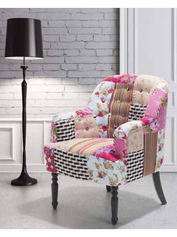 Beliani Sessel MANDAL in Bunt/Weiß/Schwarz - (W) 59 x (H) 86 x (L) 57 cm