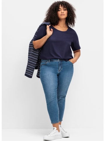 sheego High-waist-Jeans in blue denim