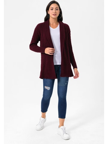 JIMMY SANDERS Strickjacke in BORDEAUX