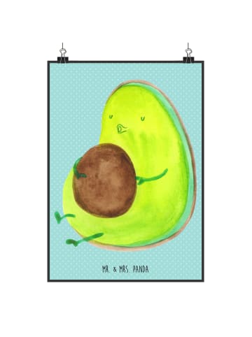 Mr. & Mrs. Panda Bild Avocado Pfeifen ohne Spruch in Türkis Pastell