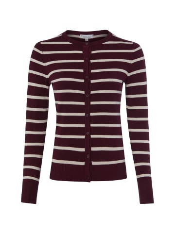 Marie Lund Strickjacke in bordeaux ecru - 0001