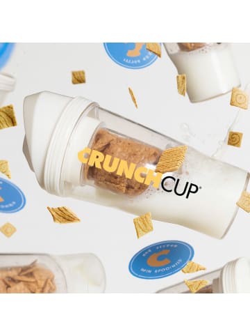 Stoneline Original CrunchCup Tragbarer Müslibecher To Go 260 + 250 ml | Weiß in Weiß