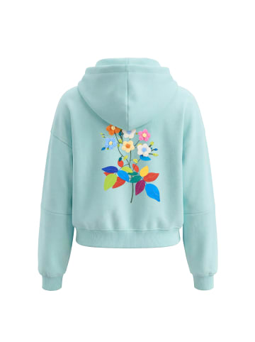 IZIA Women Hoodie in Aqua