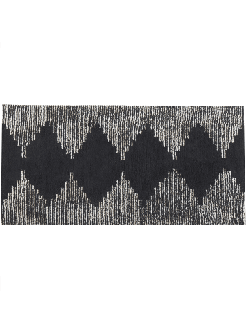 Beliani Kurzflor BATHINDA in Schwarz/Weiß - (W) 80 x (H) 1 x (L) 150 cm