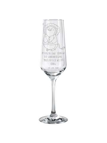 Mr. & Mrs. Panda Sektglas Löwe Astrologie mit Spruch in Transparent