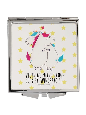 Mr. & Mrs. Panda Schminkspiegel Einhorn Mitteilung mit Spruch in Weiß