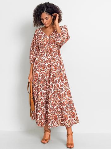 WITT WEIDEN Druckkleid in weiß-papaya-gemustert
