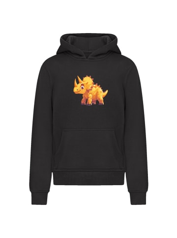 F4NT4STIC Hoodie Süßer Triceratops Dinosaurier in schwarz