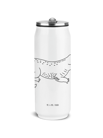 Mr. & Mrs. Panda Trinkflasche Krokodil ohne Spruch in Weiß