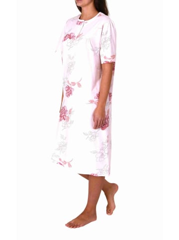 NORMANN Kurzarm Nachthemd Knopfleiste am Hals - 80143 in rosa