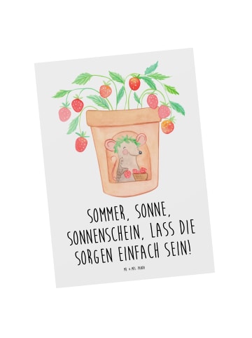 Mr. & Mrs. Panda Postkarte Sommerfreude mit Spruch in Weiß