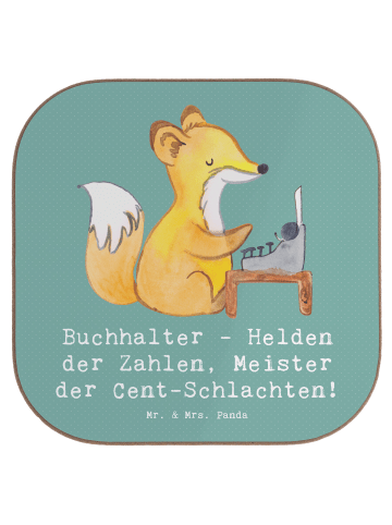 Mr. & Mrs. Panda Untersetzer für Gläser Buchhalter Helden mit Sp... in Meeresbrise