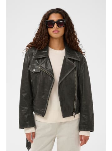 Soaked in Luxury Lederjacke SLPanima Baggy fit in Raven