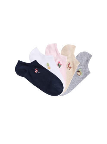 H.I.S Sneakersocken in marine, weiß, rosa, beige, hellgrau-meliert