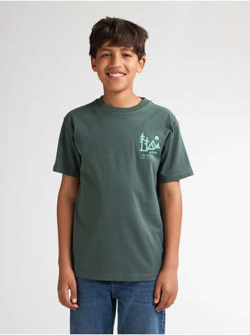 Petrol Industries Rückenprint T-Shirt Tetons in Grün