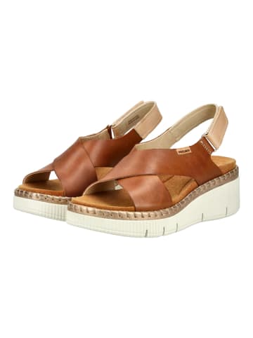 Pikolinos Sandalen in Braun/Weiß