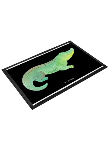 Mr. & Mrs. Panda Schmutzfangteppich Krokodil ohne Spruch in Schwarz